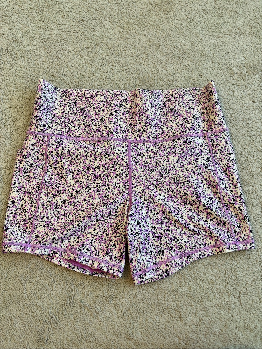 Athleta Purple Floral Speckle High-Rise Athletic Spandex